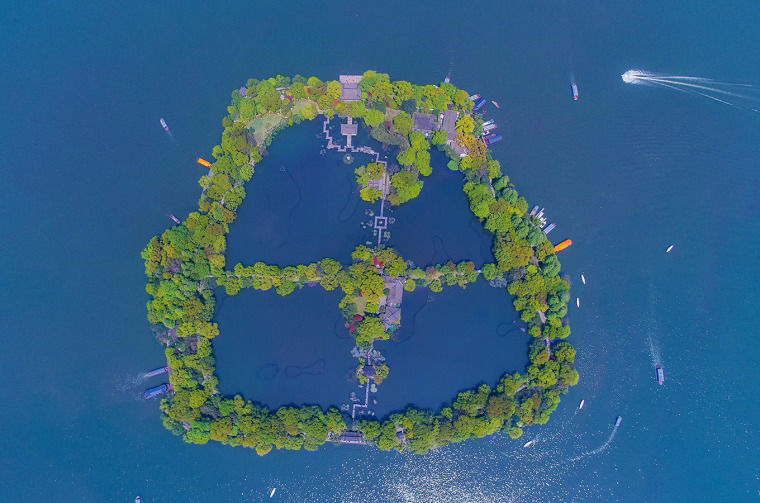 Aerial view of island