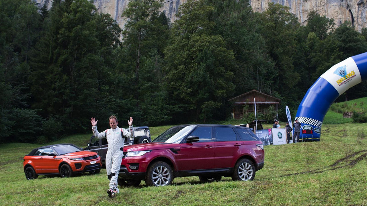 Land rover event with land rover vehicles