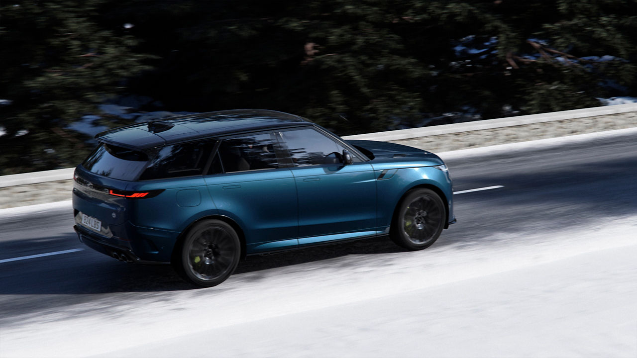 Range Rover Sports running on road