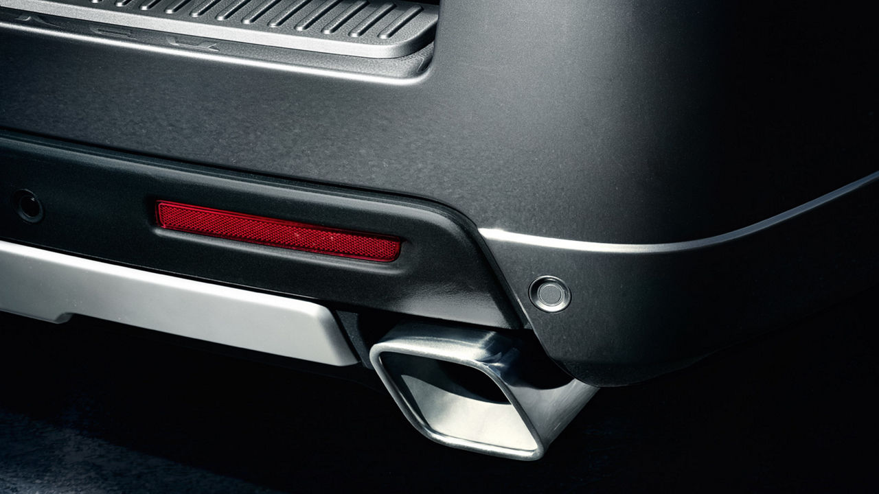 Land Rover exhaust close view