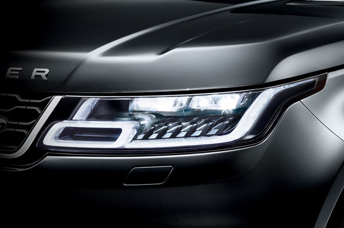 Range Rover bumper in shadows close view