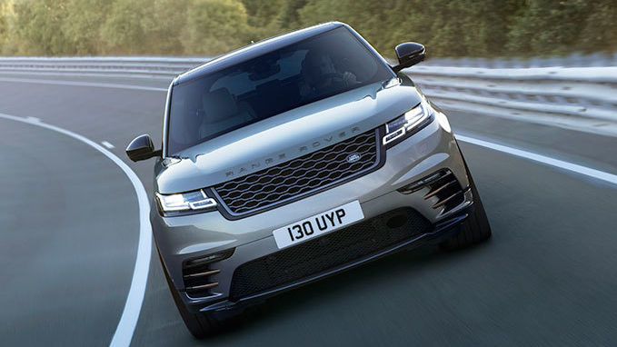 Range Rover is driving front view