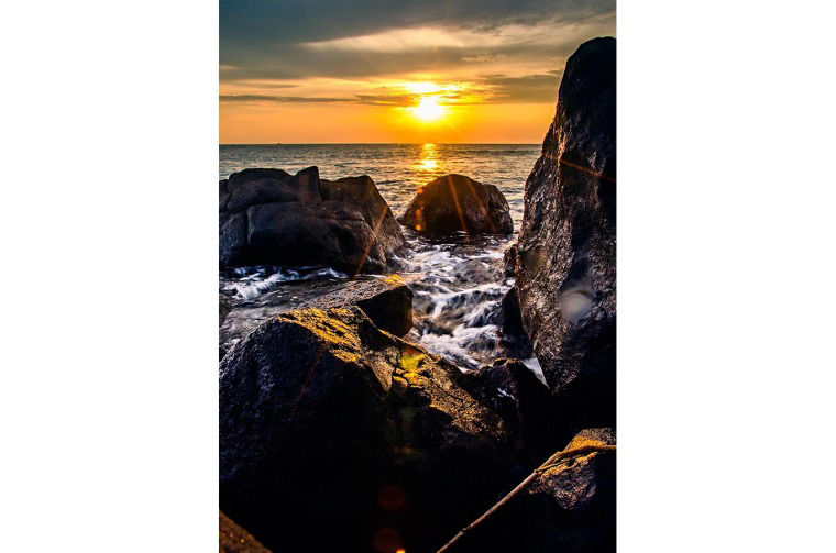 Rocky coastal seascape