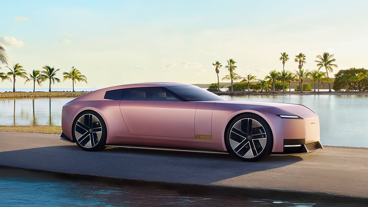 Future Jaguar Parked on seashore road