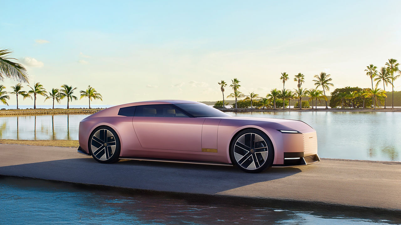 Future Jaguar Parked on seashore road