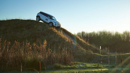 Range Rover on a hill