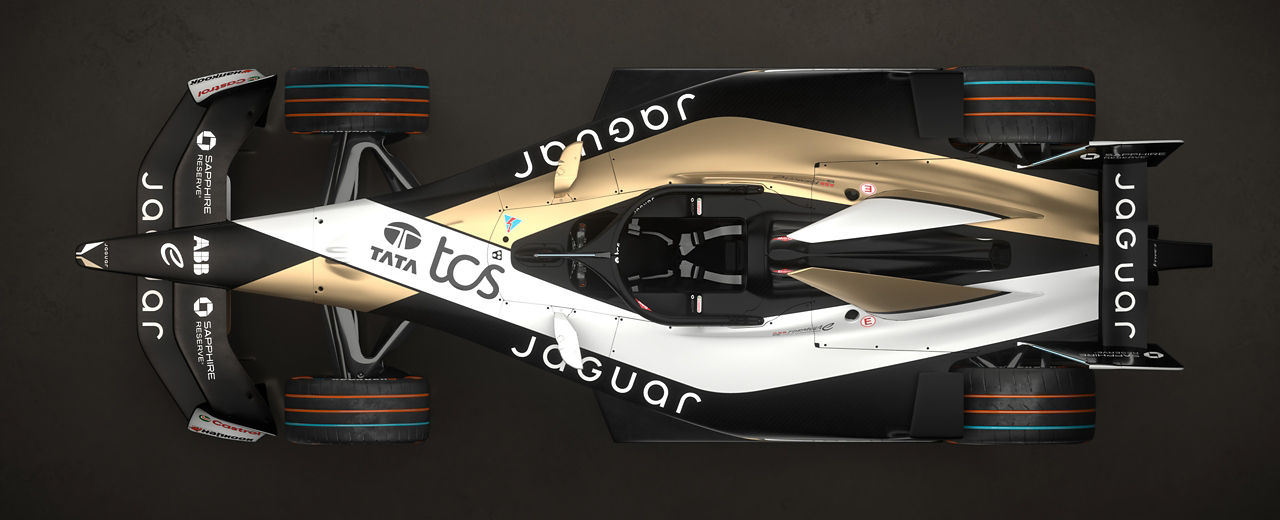 Top View of a Jaguar Race car.