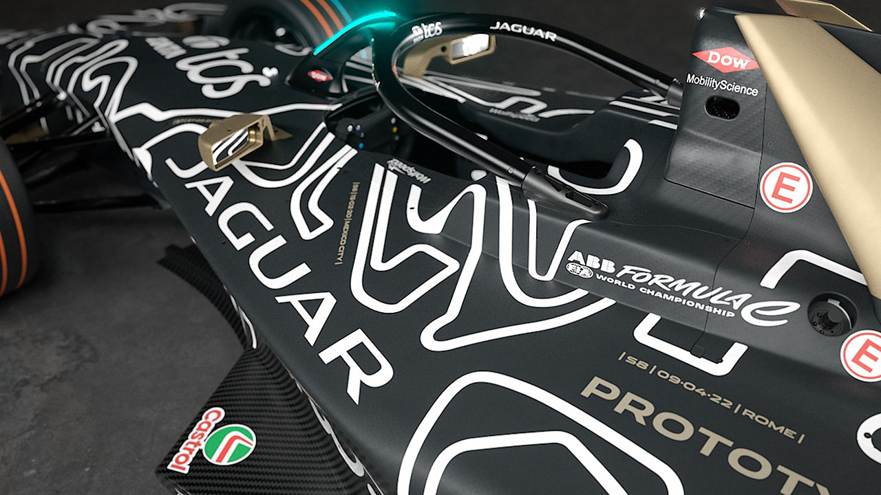 The livery design reflects the Jaguar TCS team’s 16 wins to date on 11 iconic circuits in Formula E.
