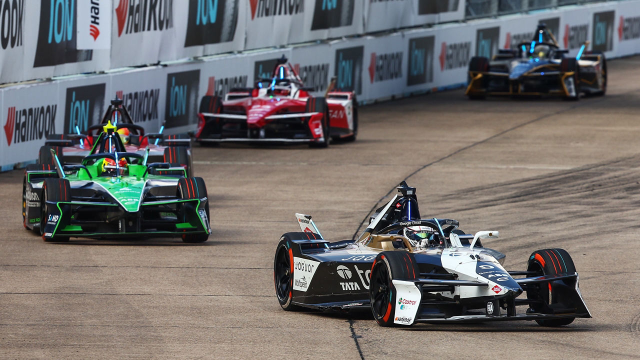 Jaguar TCS Racing No. 9 driver Mitch Evans in the race.