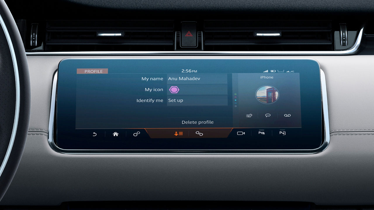 create a profile interior of 20MY Evoque