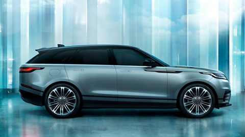 Range Rover Velar with glass background