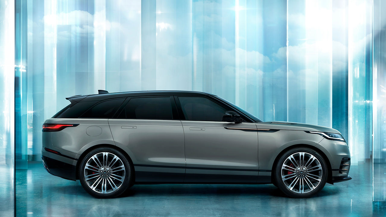 Range Rover Velar with glass background