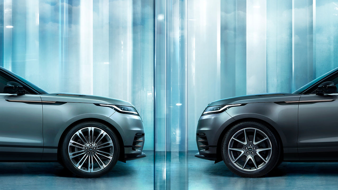 Range Rover Velar with glass background