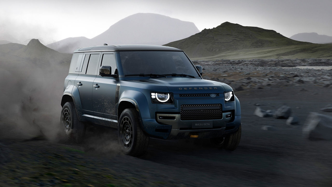 Defender on mountain