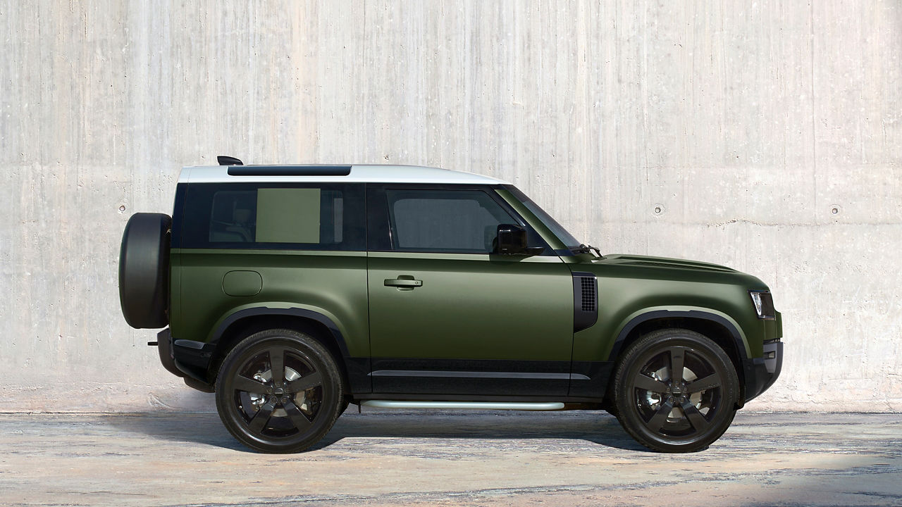 Defender parked on parking