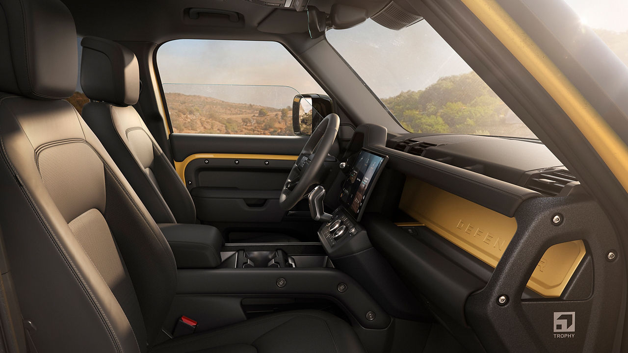 Side view of caption seat of defender