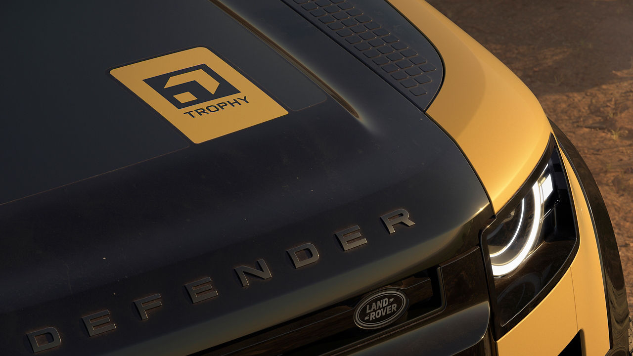 Defender bonet top view with trophy logo