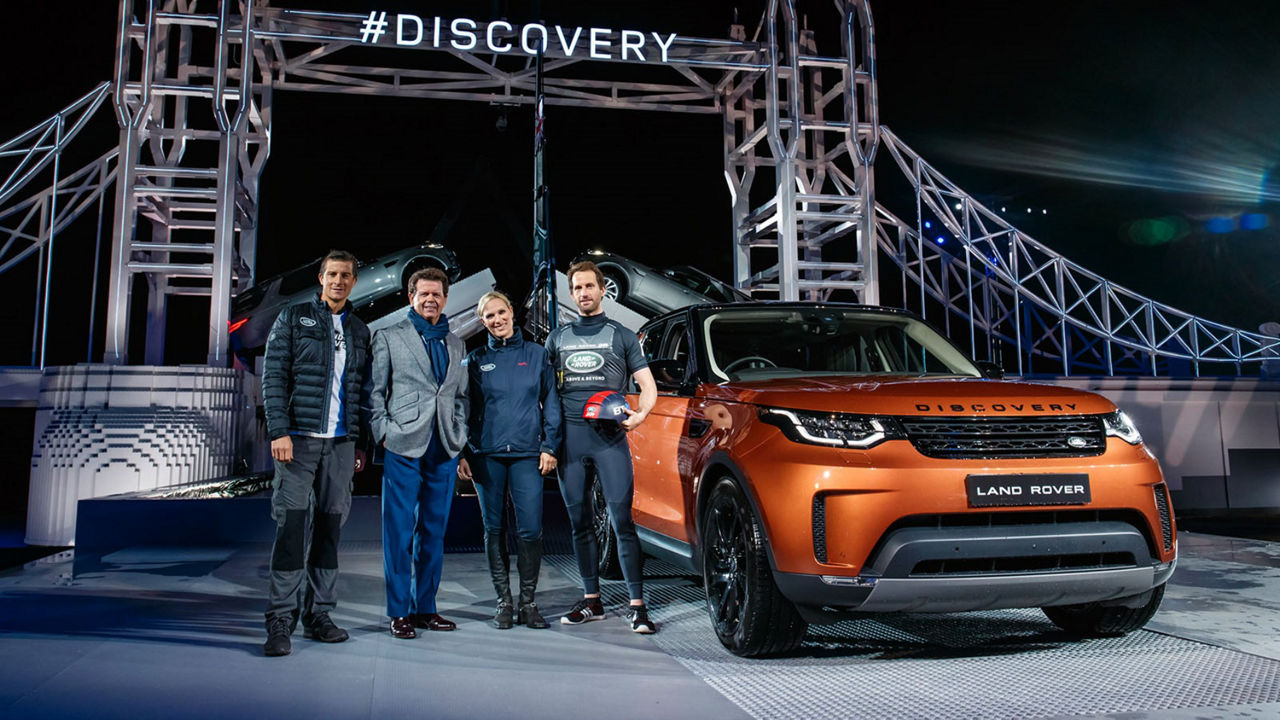 Group photo at Land Rover Discovery event