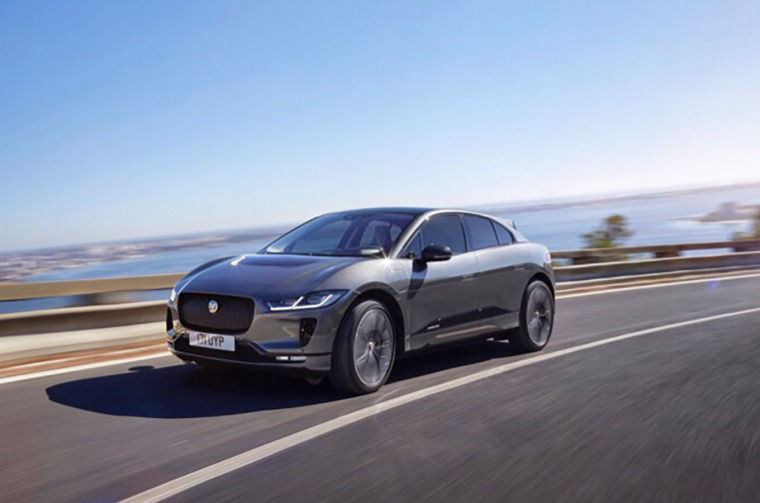 Jaguar I-PACE driving on road