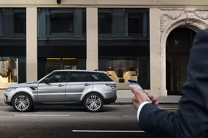 Range Rover parked in city