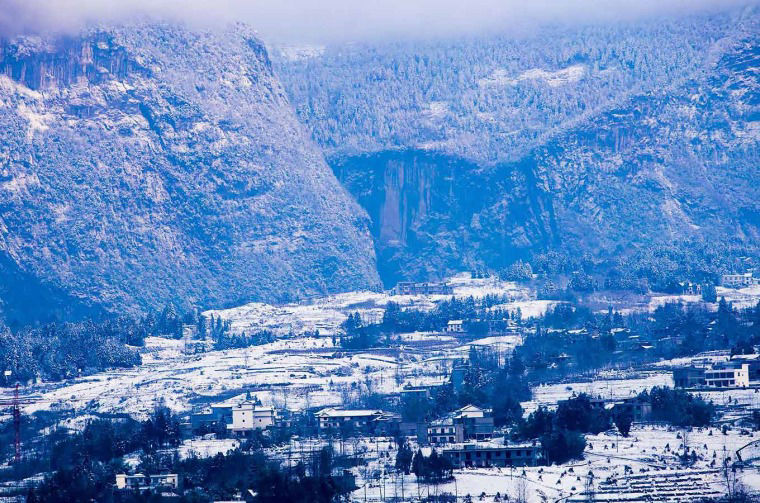 Mountain city landscape