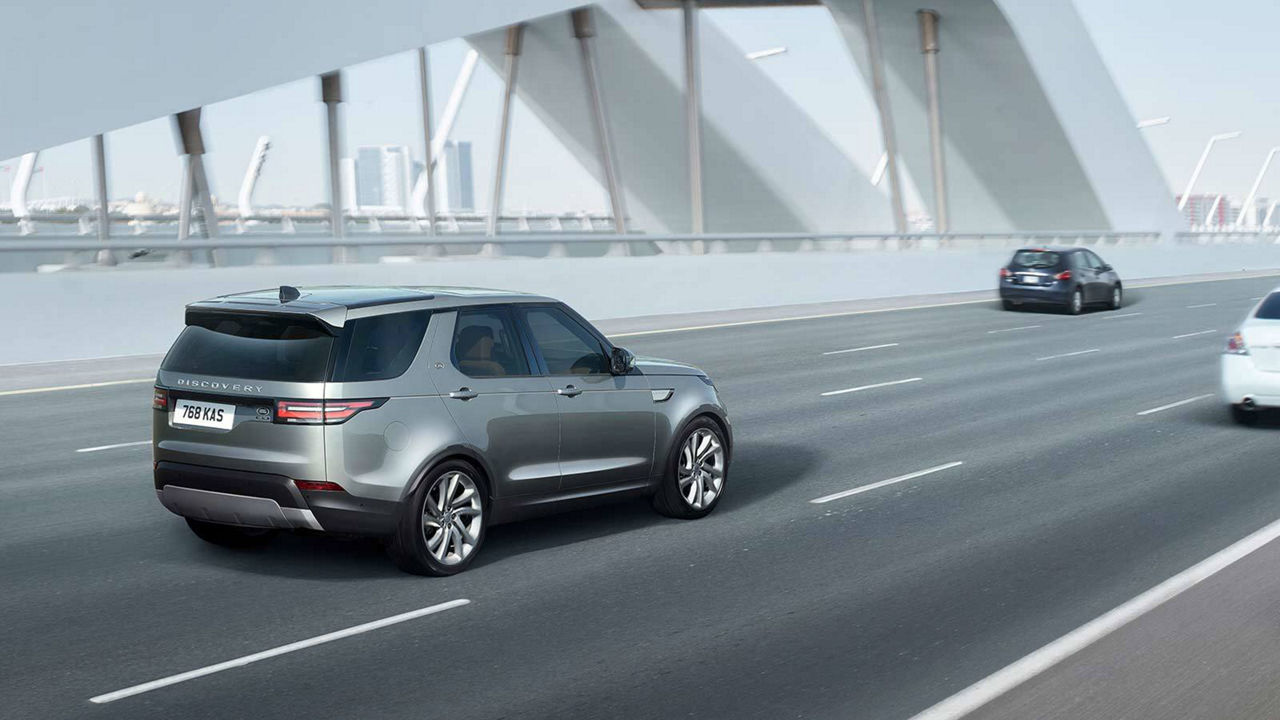 Land Rover Discovery driving on motorway