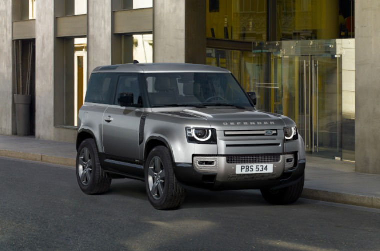 Land Rover Defender 90 parked in city