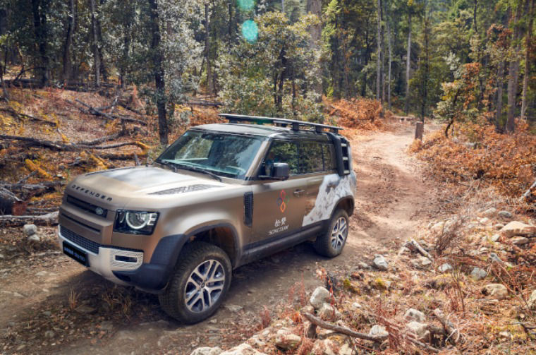 Land Rover Defender Driving on dirt road