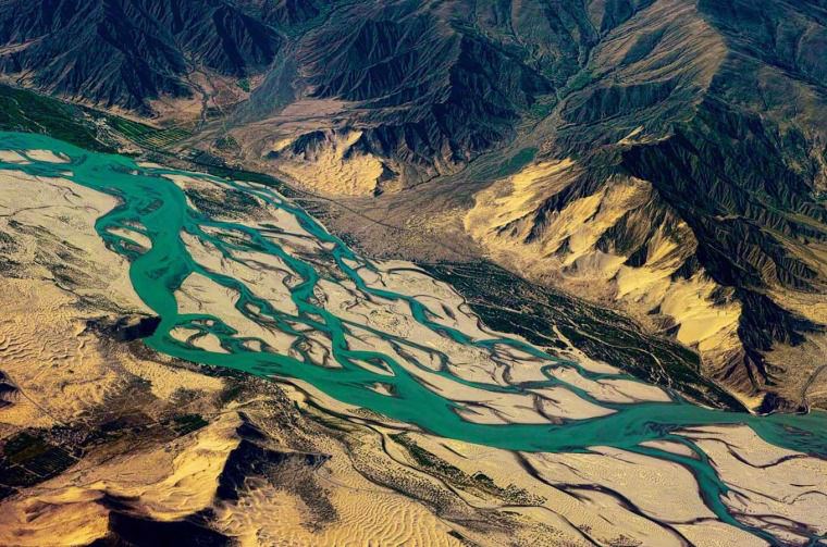 Aerial view of river