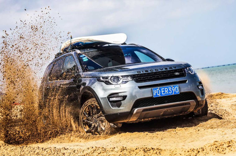 Range Rover Discovery on the beach