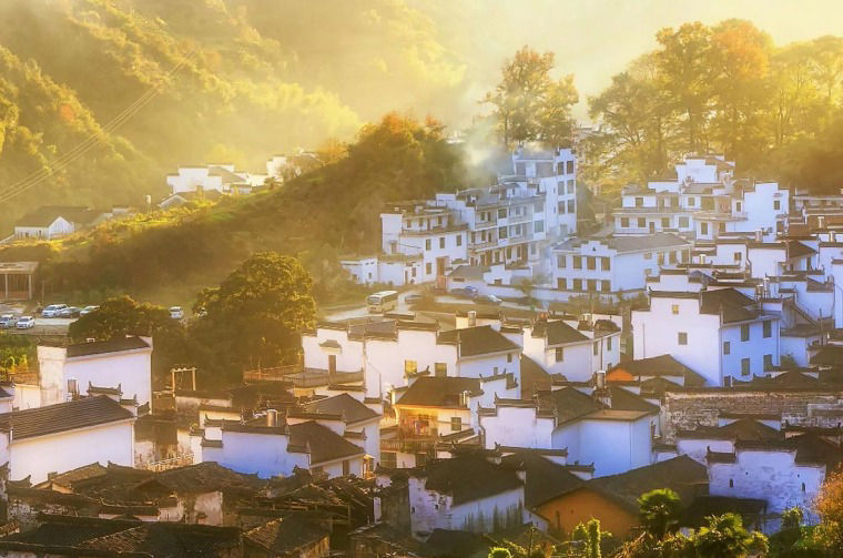 Aerial view of town