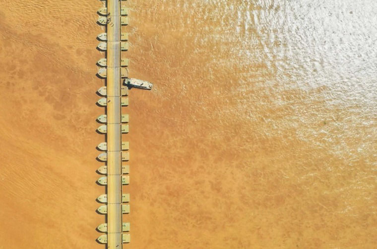 Aerial view of bridge