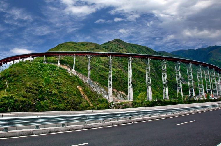 Mountain motorway landscape