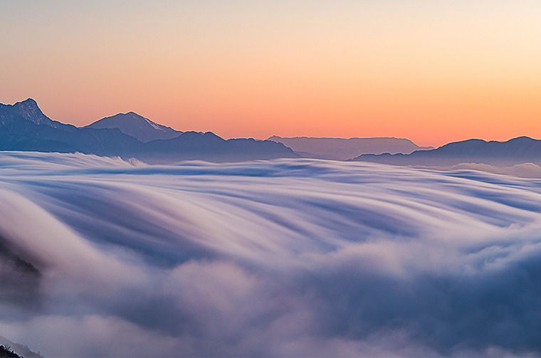 Mountains and clouds landscape