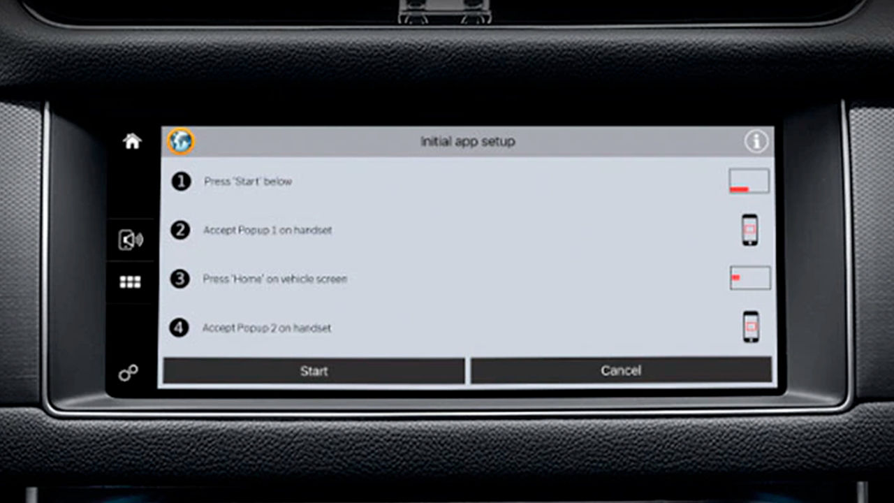Jaguar XF i security info display screen