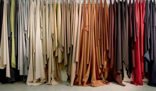 A row of coloured cloth