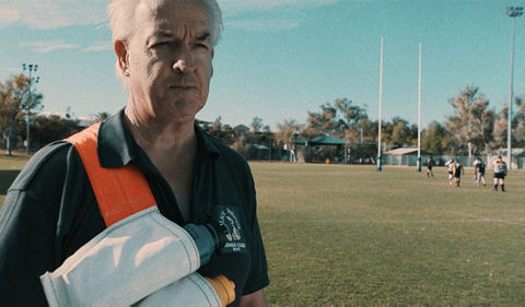 Man on rugby field