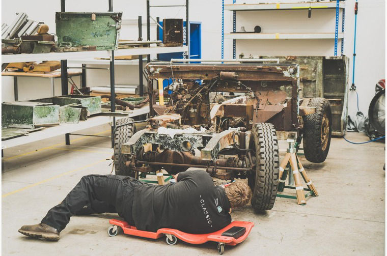 Land Rover Series I being restored