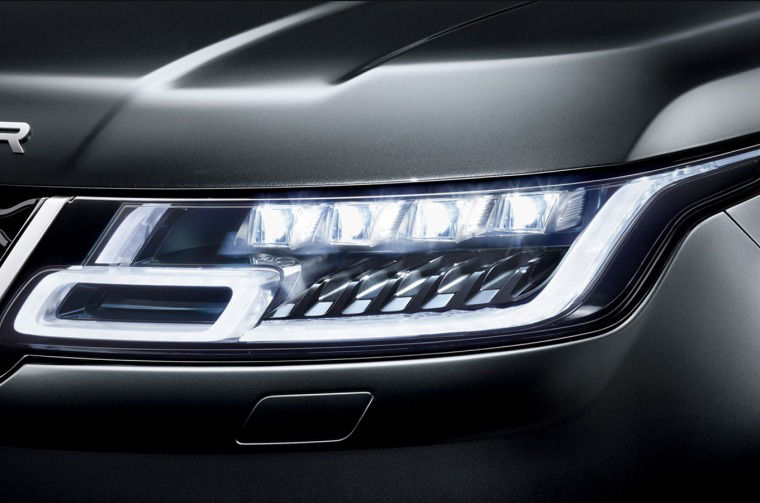 Close up of range rover head lamp