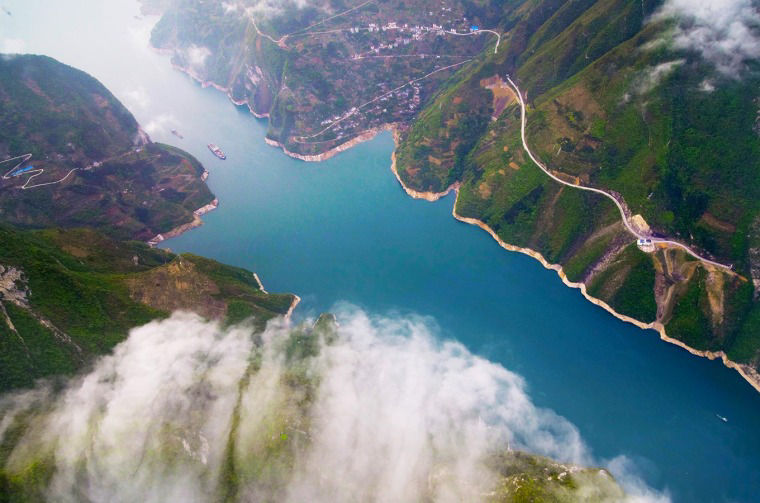 Aerial view of river