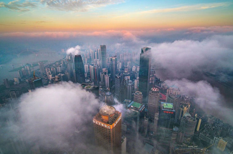 Aerial view of city 