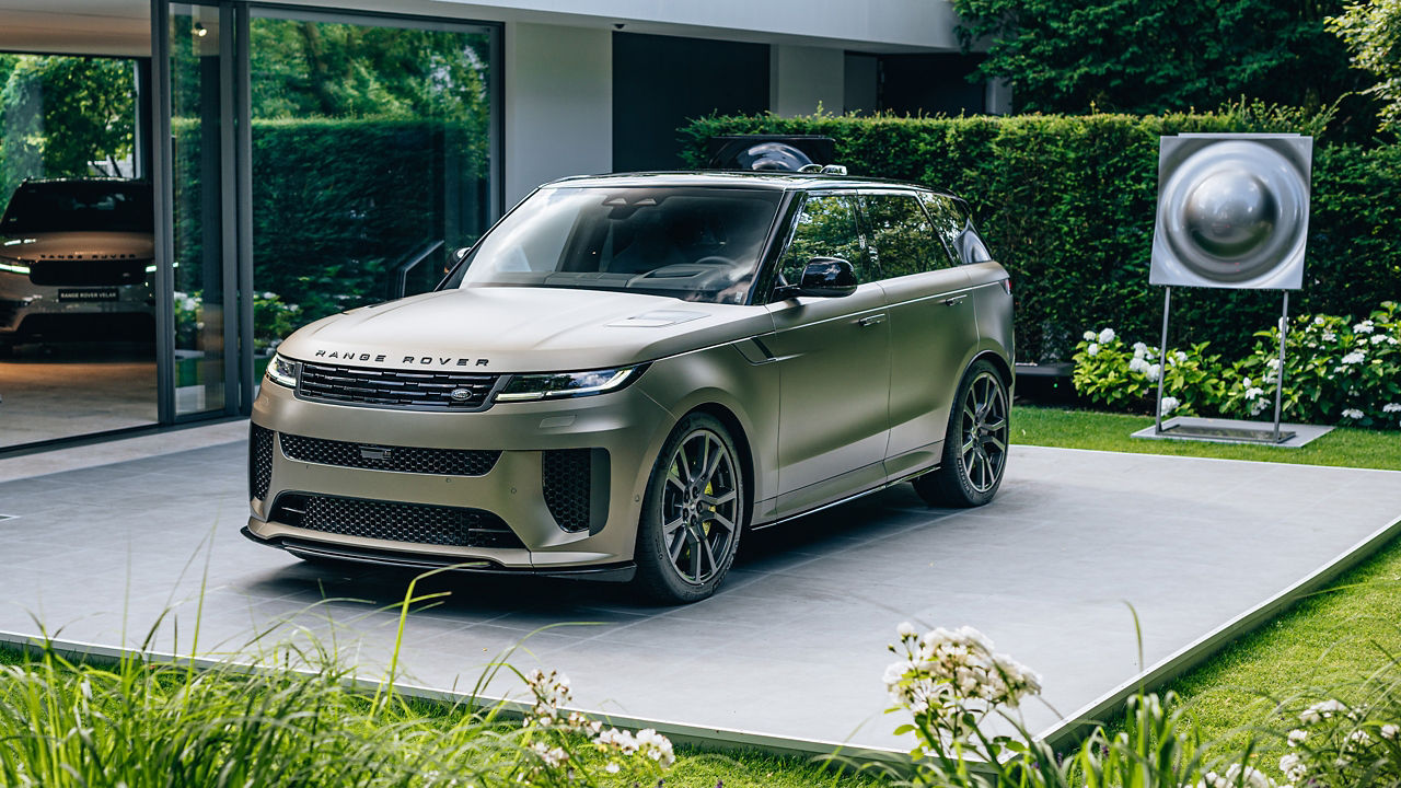 Range Rover Sports SV parked on lounge