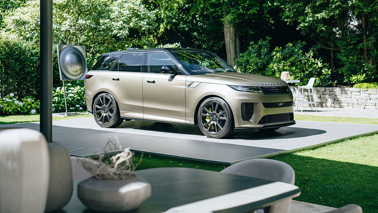 Range Rover Sports SV parked on lounge