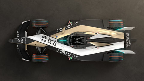 top view of Jaguar racing car