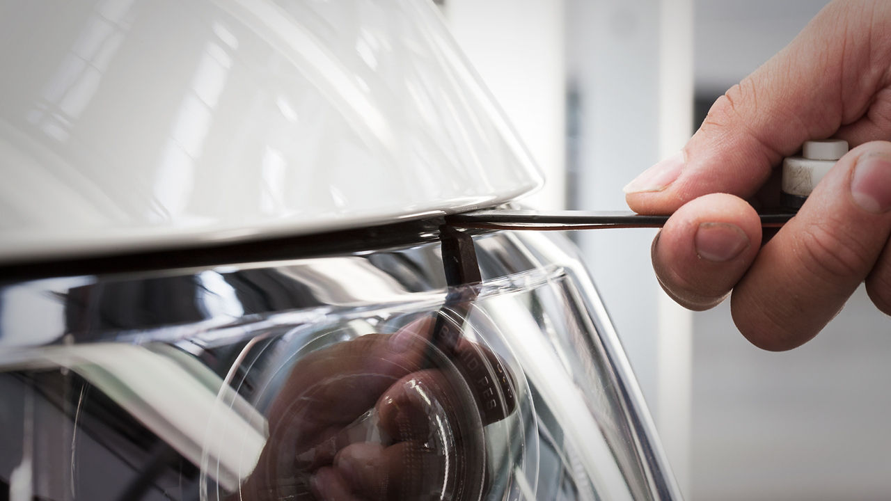 Range Rover car bonnet open