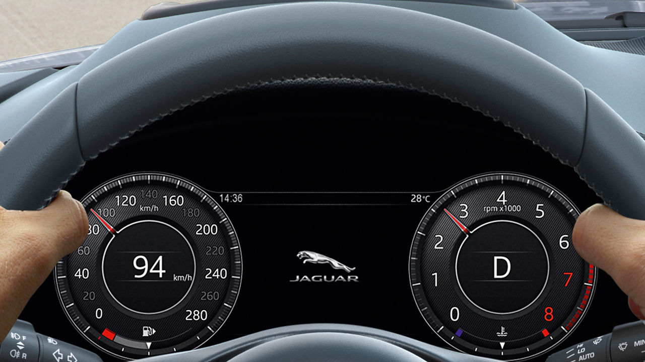 Jaguar E-Pace Driving seat speedo meter display