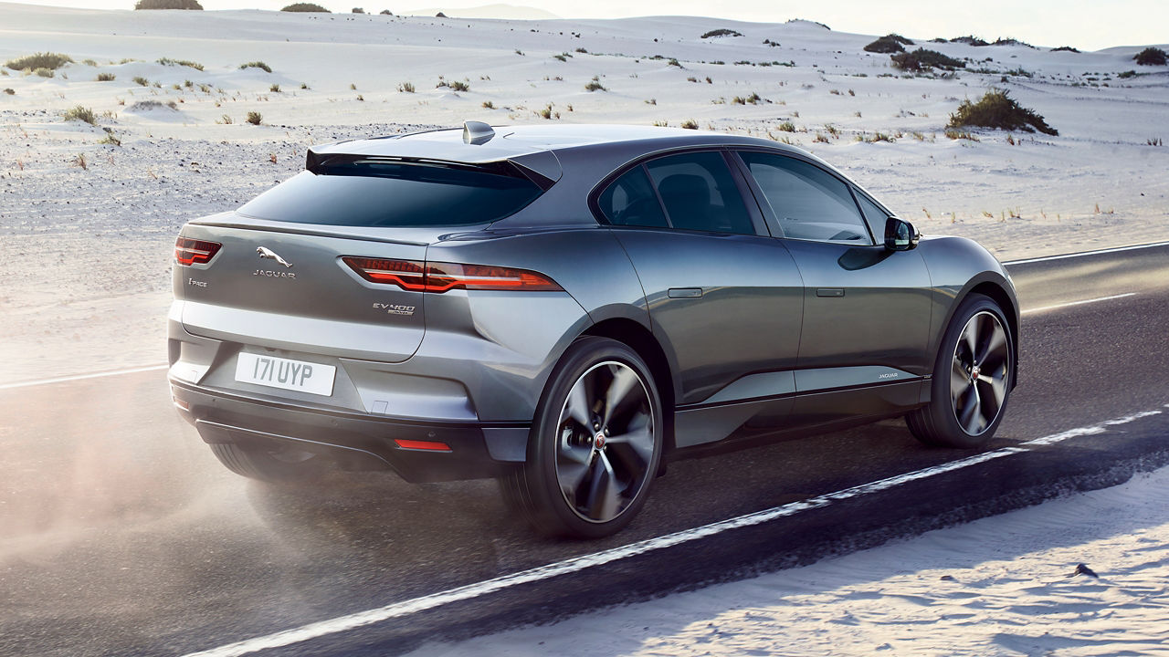 Jaguar I-Pace running on the road