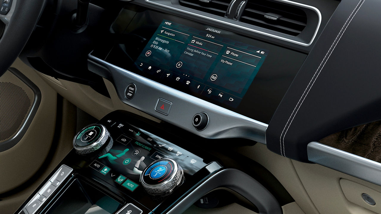 Interior view of the modern luxury car