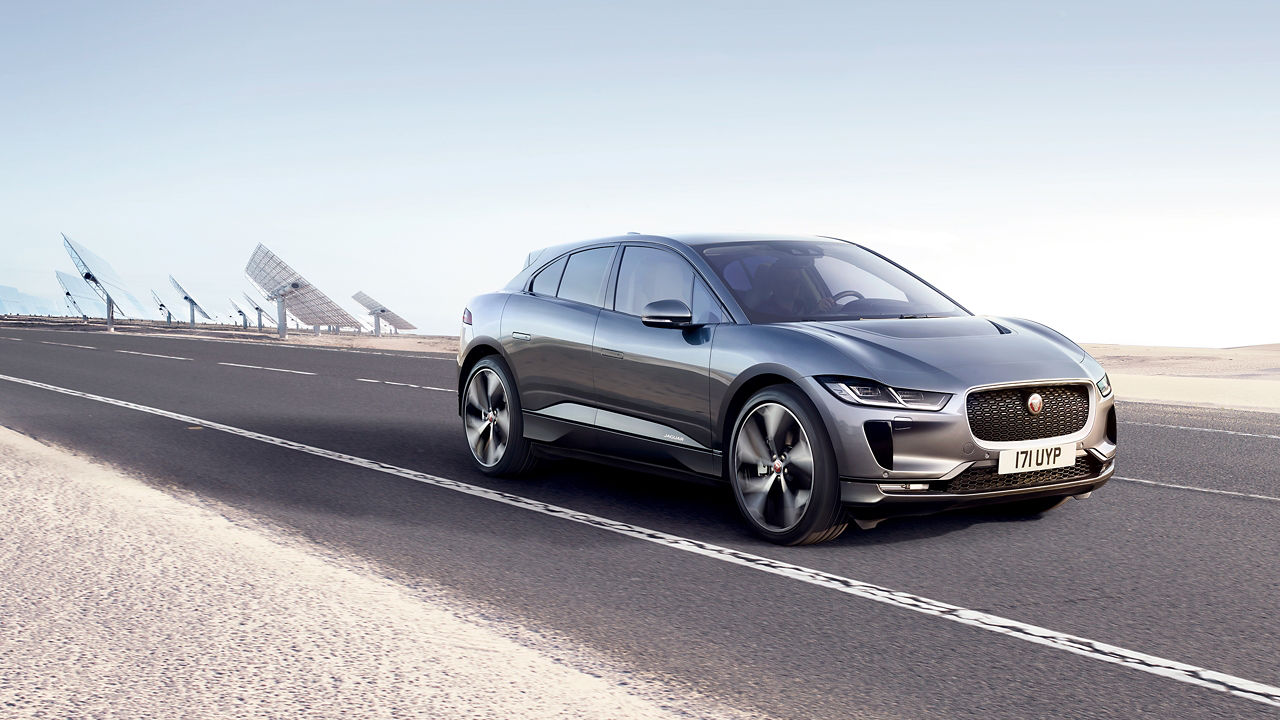 Jaguar I-Pace running on the road