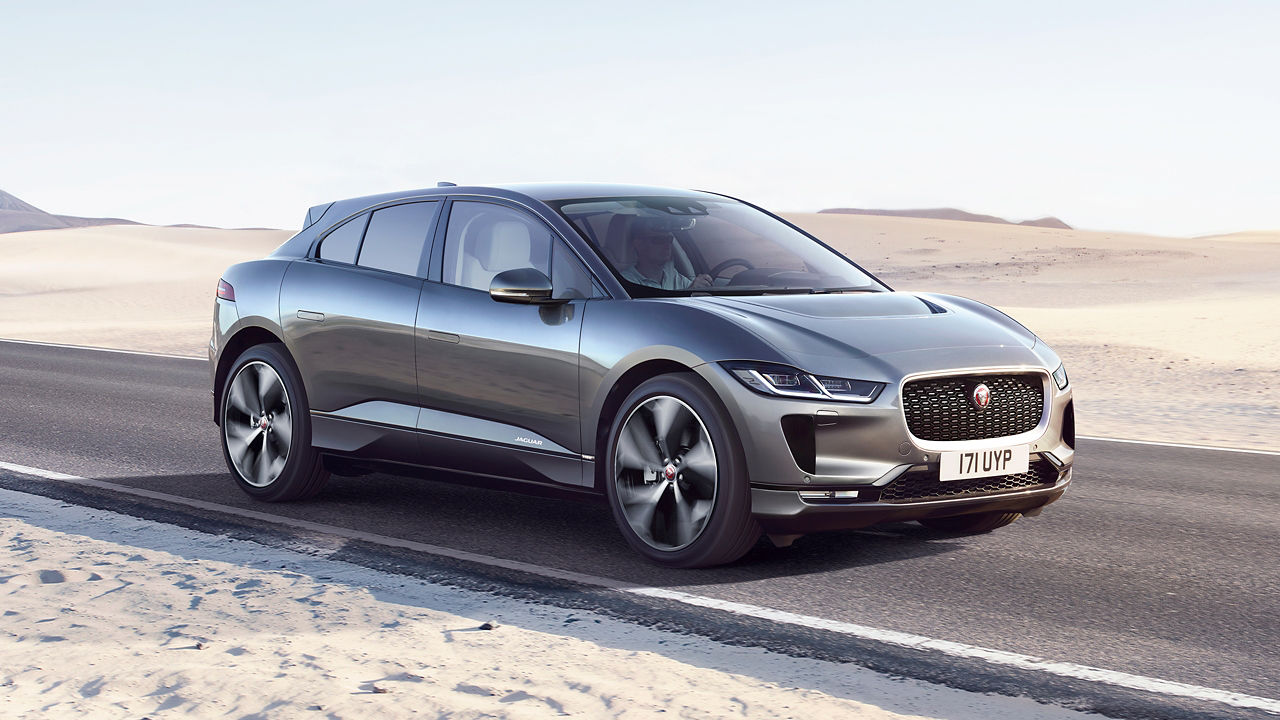 Jaguar I-Pace running on the road